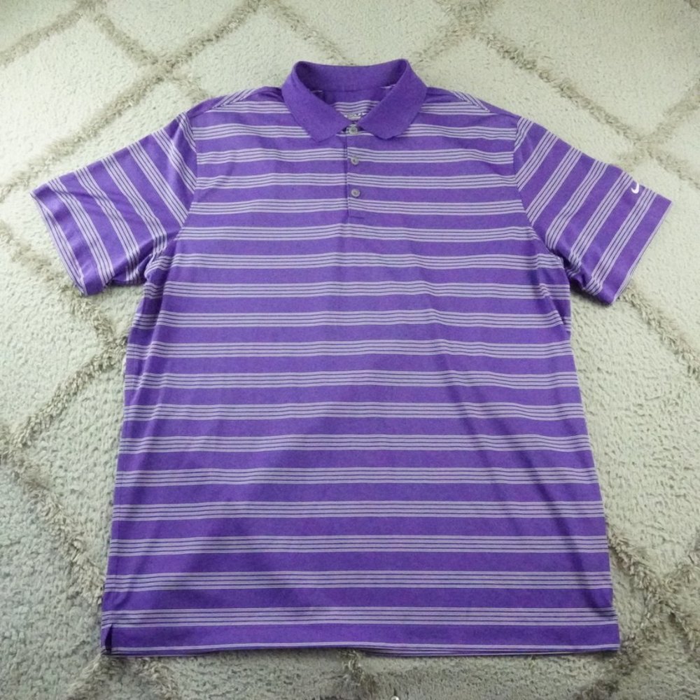 Nike Purple Striped Polo Shirt